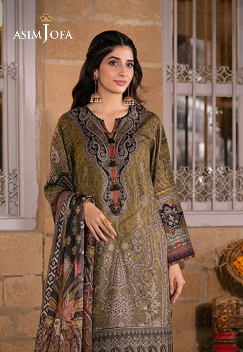 Ajso-279 Unstitched 3 Pcs Shirt Dupatta Trouser