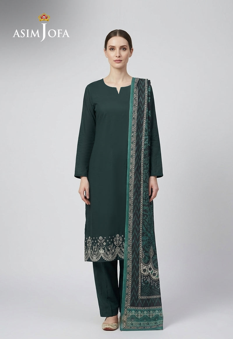 Ajso-286 Unstitched 3 Pcs Shirt Dupatta Trouser