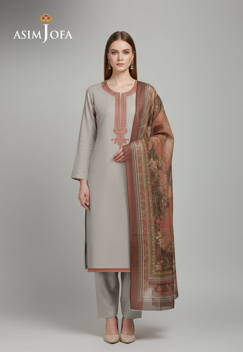 Ajso-288 Unstitched 3 Pcs Shirt Dupatta Trouser