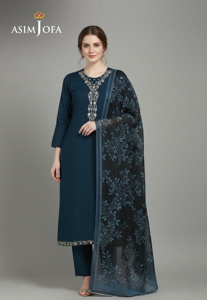 Ajso-296 Unstitched 3 Pcs Shirt Dupatta Trouser