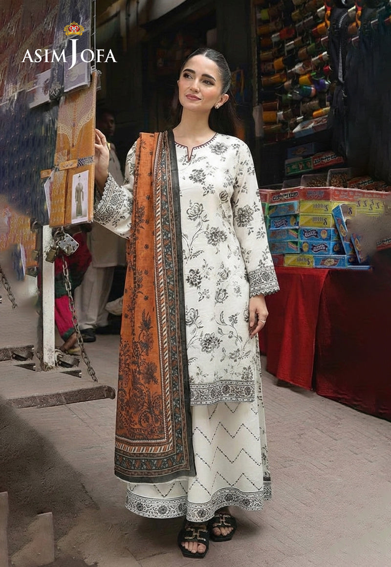 Ajso-301 Unstitched 3 Pcs Shirt Dupatta Trouser