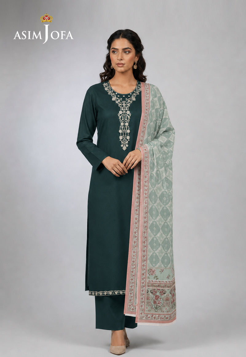 AJSO-312 Unstitched 3 Pcs Shirt Dupatta Trouser
