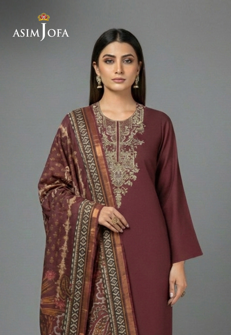 AJSO-406 Unstitched 3 Pcs Shirt Dupatta Trouser