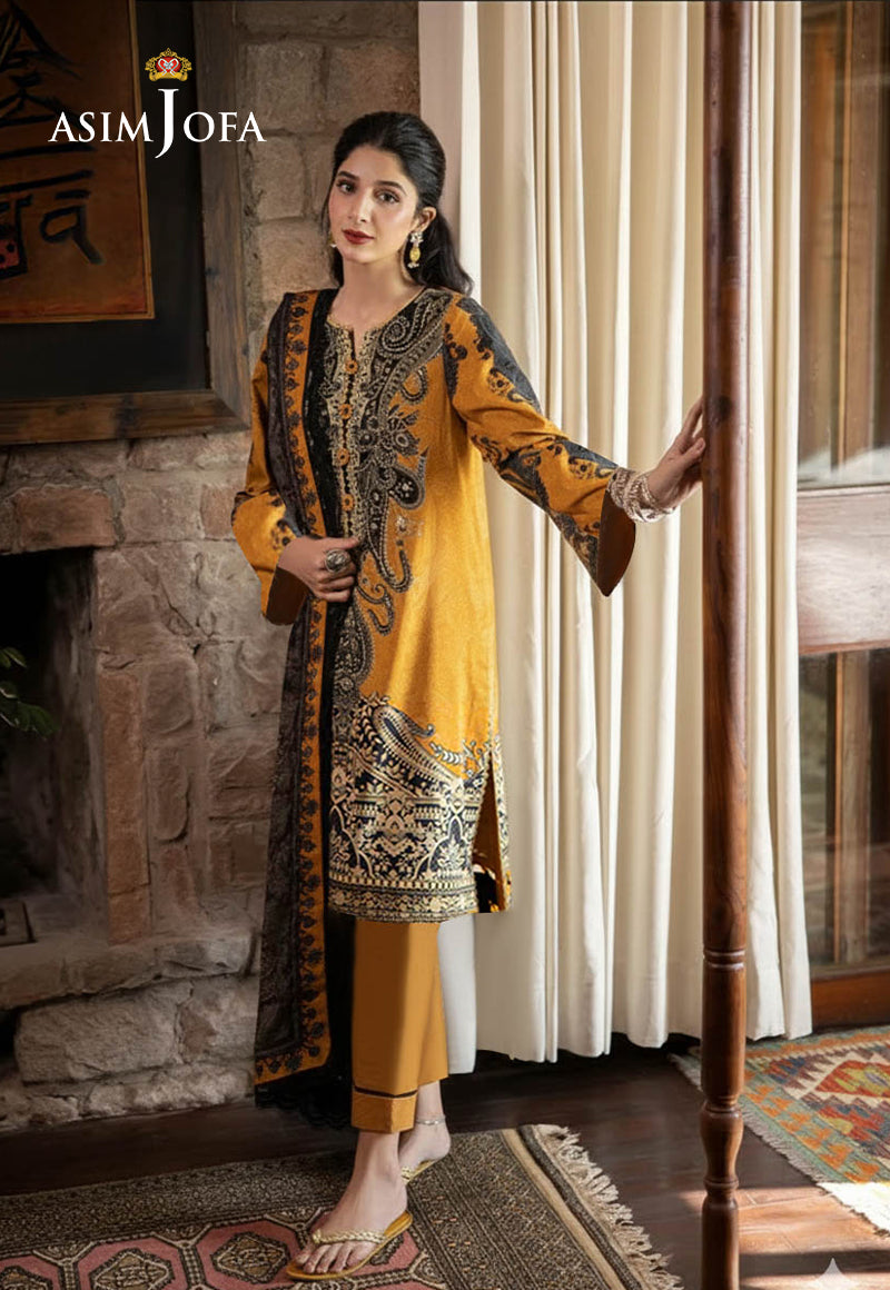 Ajso-56 Unstitched 3 Pcs Shirt Dupatta Trouser