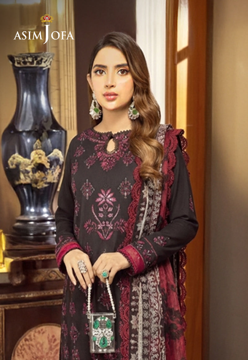 Ajso-68 Unstitched 3 Pcs Shirt Dupatta Trouser