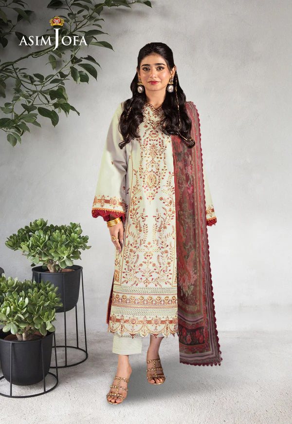 AJSO-87 EMBROIDERED LAWN SHIRT DUPATTA 2 Pcs