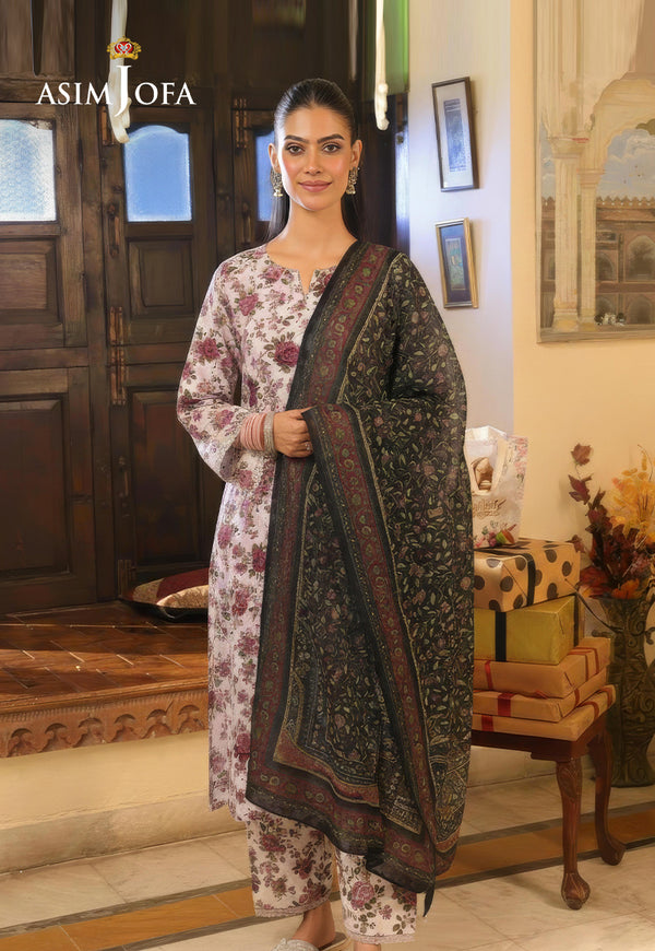 AJSO-96 Embroidered Jacquard SHIRT DUPATTA 2 Pcs