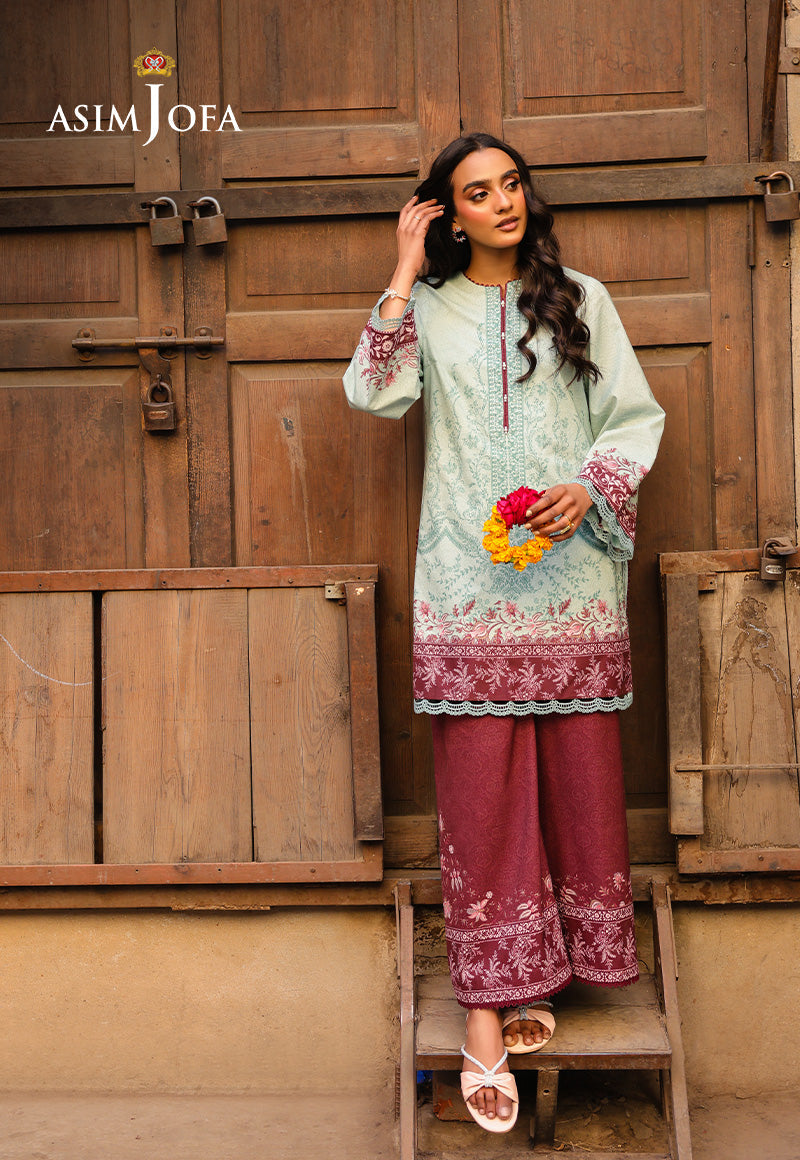 AJUBFD-61 DIGITAL PRINTED LAWN STITCHED 2 PCS