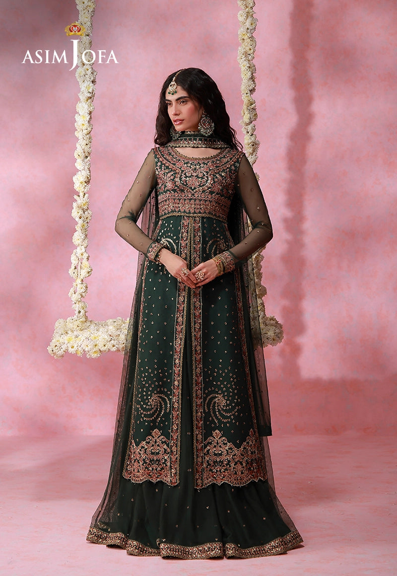 AJULFI-02 Embroidered Net Unstitched 3 Pcs