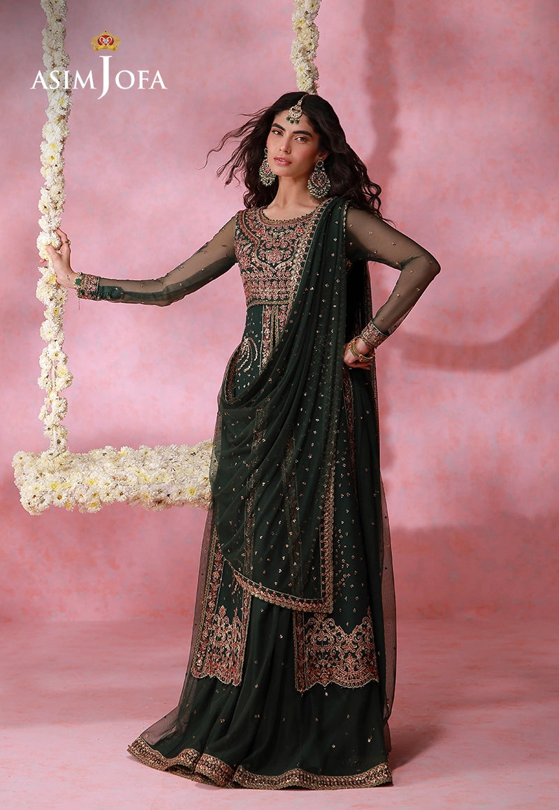AJULFI-02 Embroidered Net Unstitched 3 Pcs