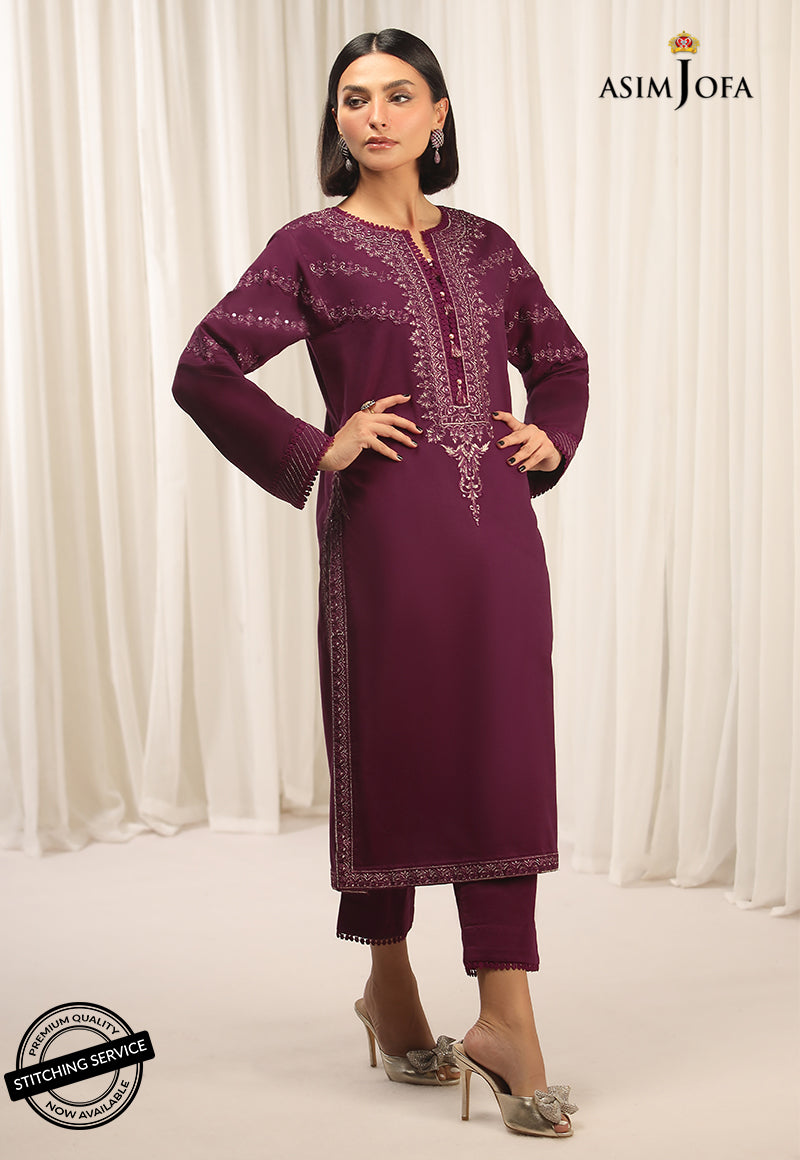 AJWED-11 EMBROIDERED CAMBRIC Stitched 2 PCS