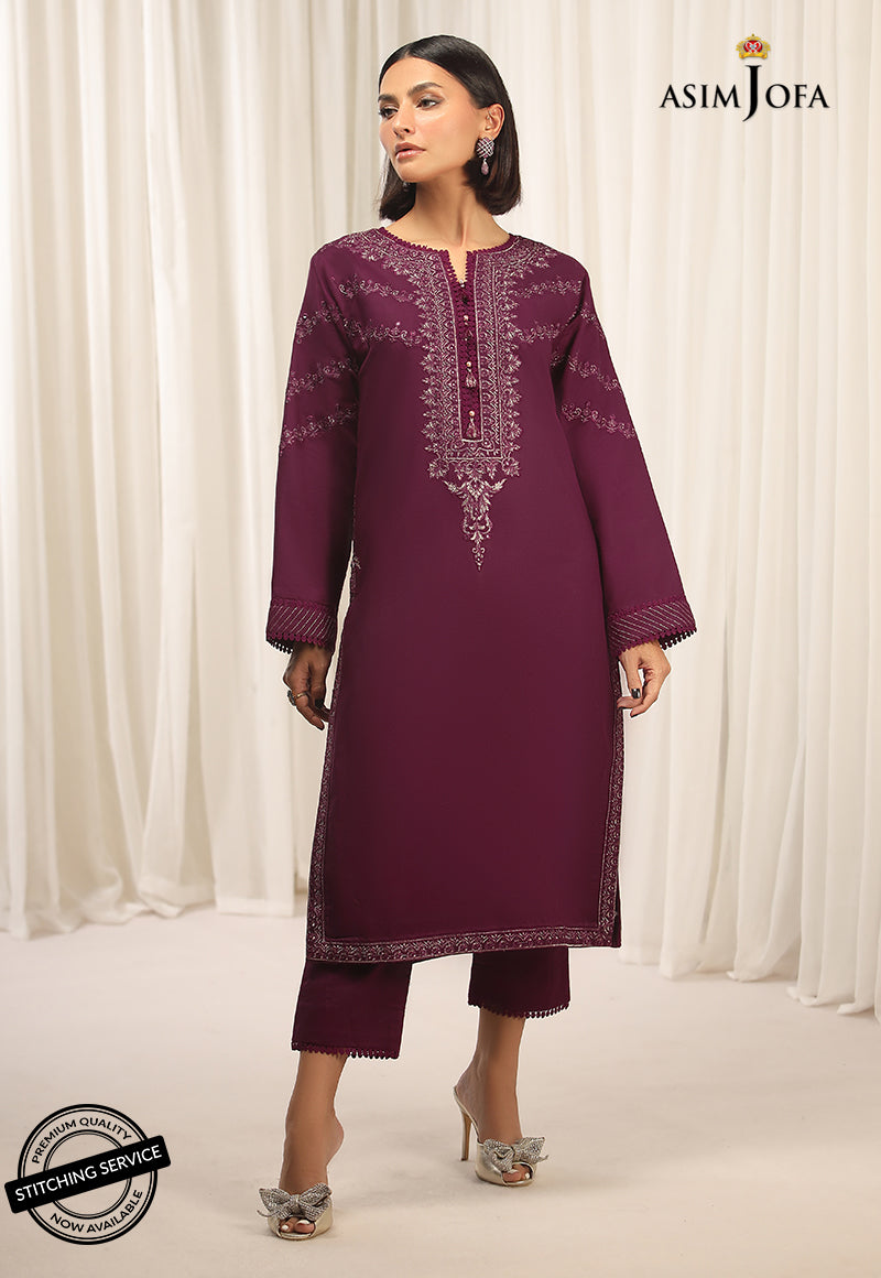 AJWED-11 EMBROIDERED CAMBRIC Stitched 2 PCS