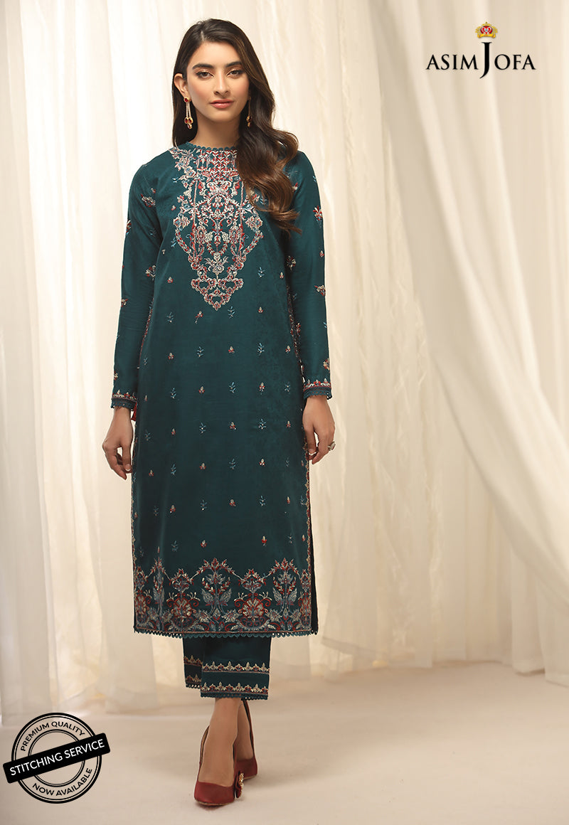 AJWED-15 EMBROIDERED SELFD-JACQUARD 2 PCS