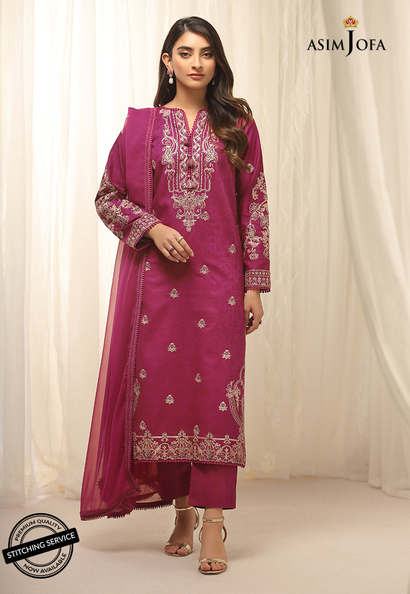 AJWED-19 EMBROIDERED SELFD-JACQUARD 3 PCS