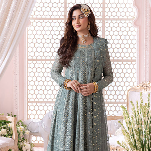 Sahellian by Meerak Women Pret Luxury Chiffon 4 Piece Chandni - Formals Collection