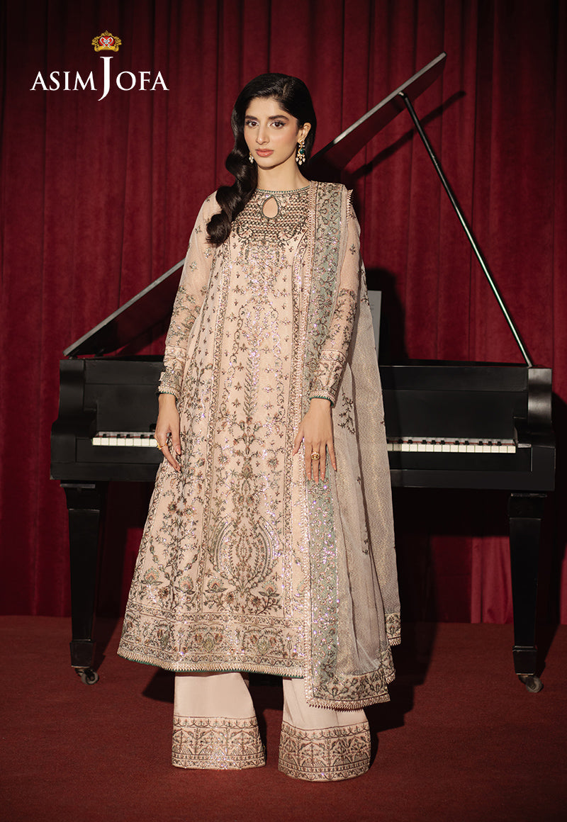 AJPFD-33 EMBROIDERED ZARI NET AYUDHIA STITCHED 3 PCS