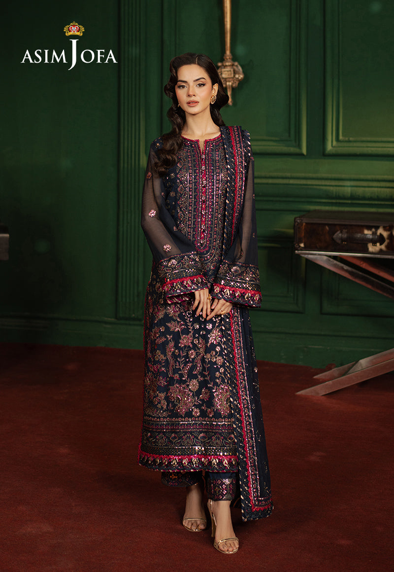 AJPFD-17 EMBROIDERED CHIFFON Stitched 3 PCS