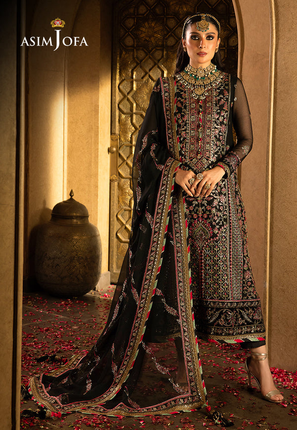AJVFD-01 EMBROIDERED CHIFFON STITCHED 3 PCS