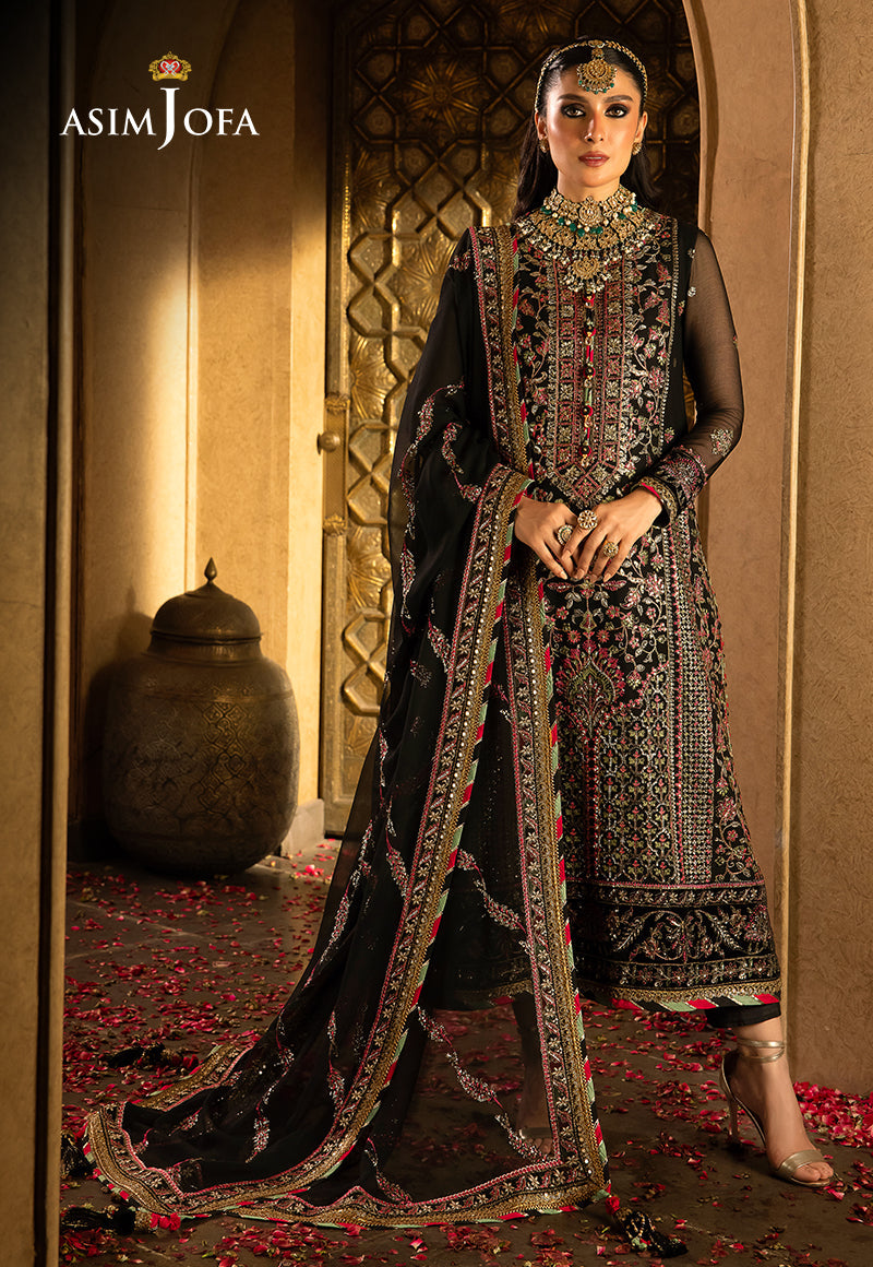 AJVFD-01 EMBROIDERED CHIFFON STITCHED 3 PCS