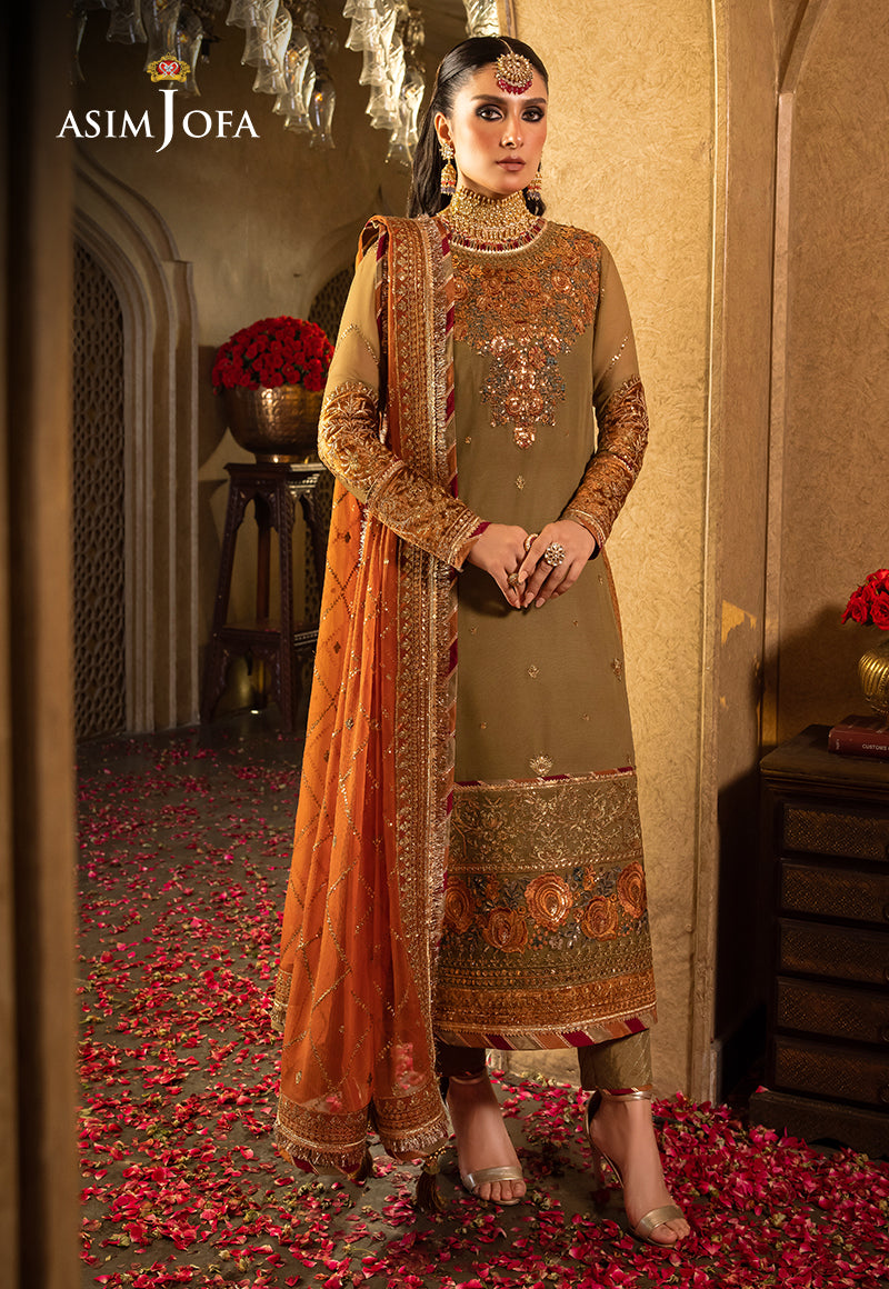 AJVFD-08 EMBROIDERED CHIFFON STITCHED 2 PCS