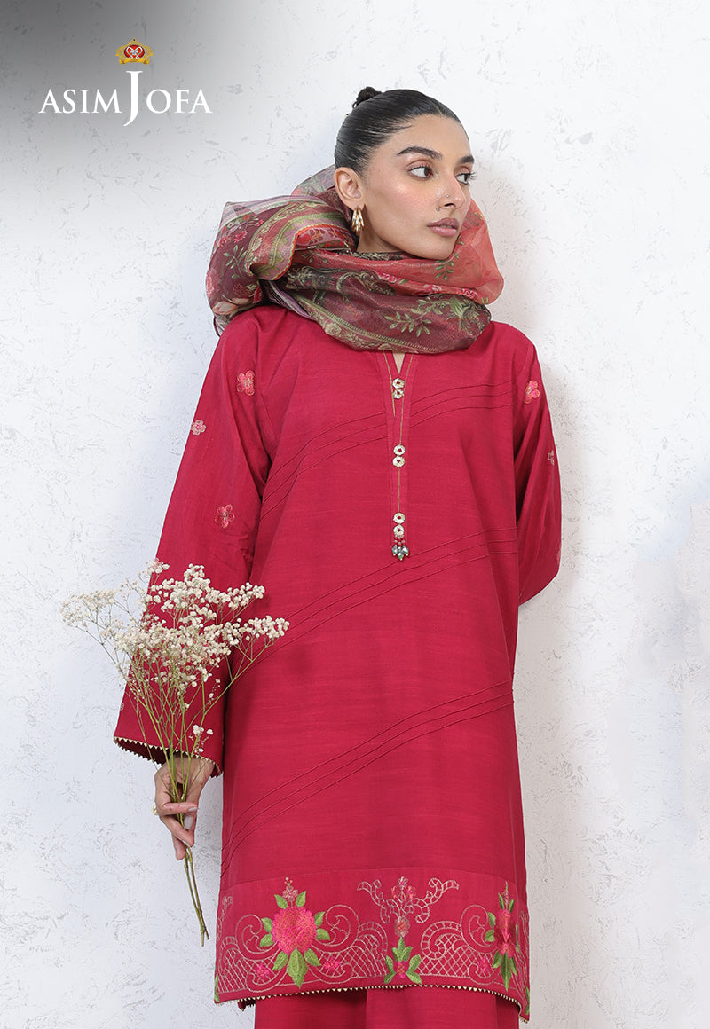 AJPB-236 EMBROIDERED RAW SILK STITCHED 3PCS