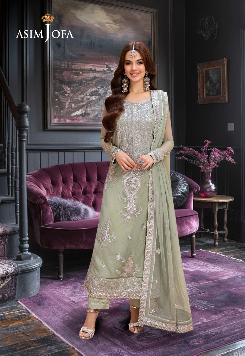 AJEMD-01 EMBROIDERED NET STITCHED 3 PCS
