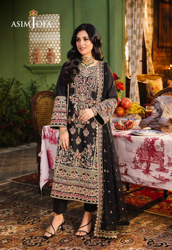 AJLP-09 EMBROIDERED TWISTED LAWN 3PCS