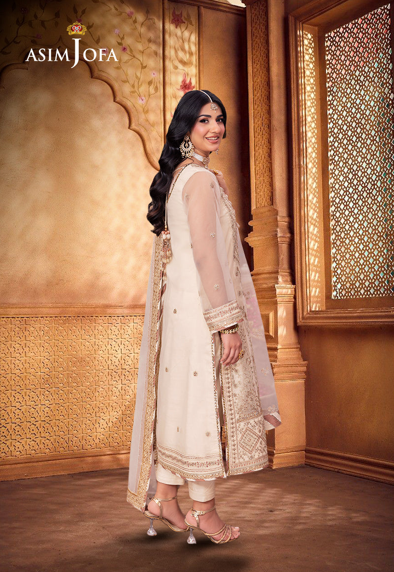 AJEMD-11 EMBROIDERED ORGANZA STITCHED 3 PCS