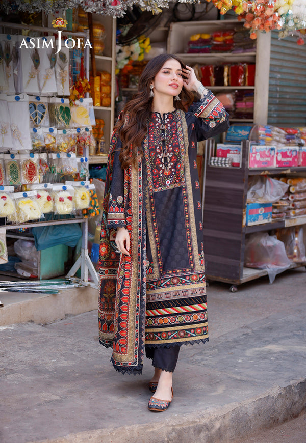 AJPL-09 PRINTED ARABIC LAWN 3 PCS