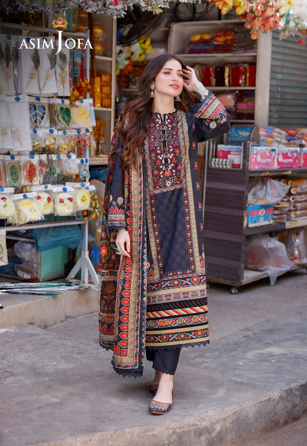 AJPLD-9 PRINTED ARABIC LAWN 3 PCS