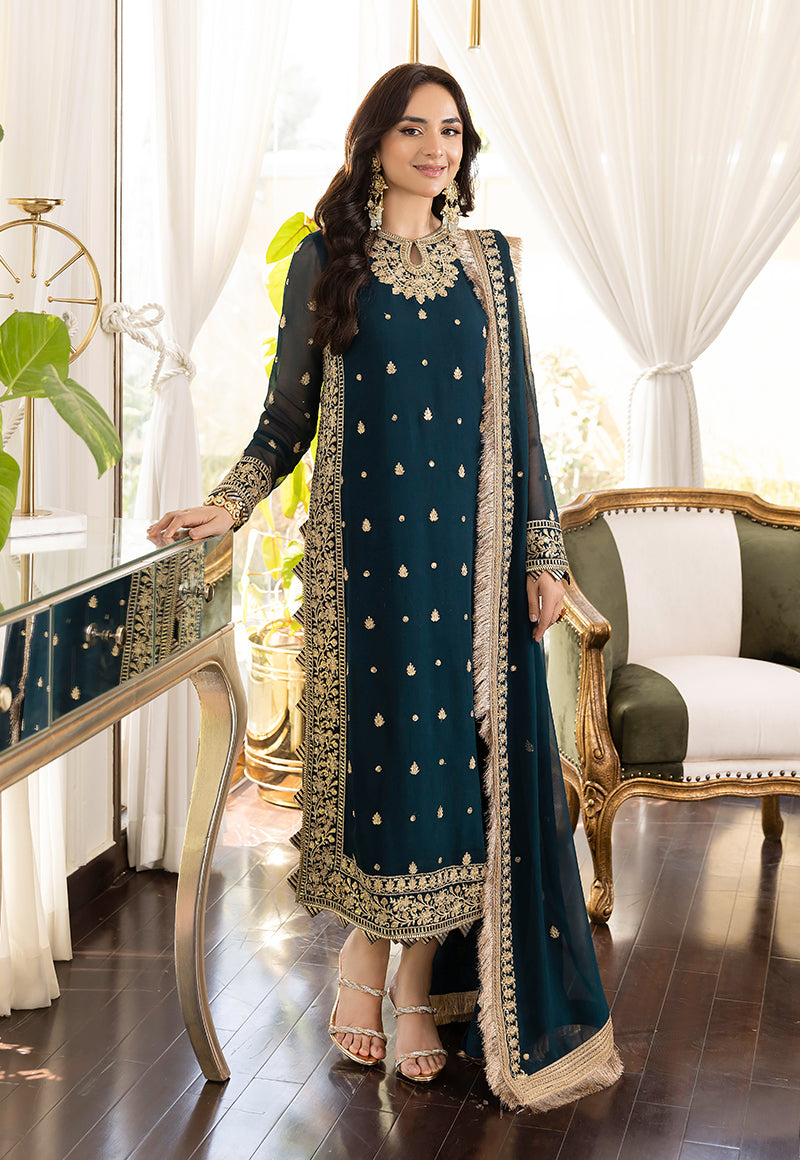 AJSM-31 EMBROIDERED CHIFFON 3 PCS – Asim Jofa