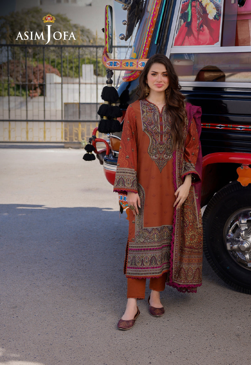 Ajso-47 Unstitched 3 Pcs Shirt Dupatta Trouser