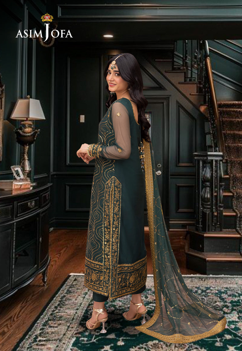 AJEMD-16 EMBROIDERED NET STITCHED 3 PCS