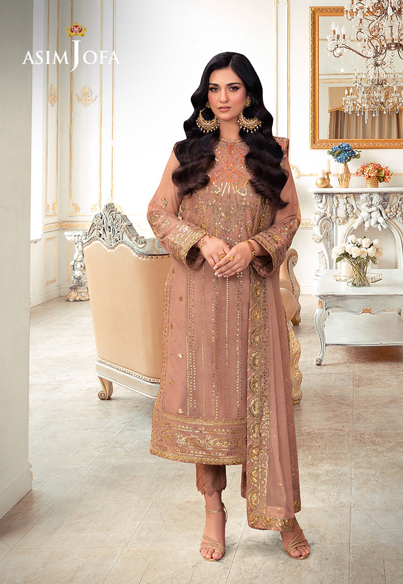 AJEMD-09 EMBROIDERED NET STITCHED 3 PCS