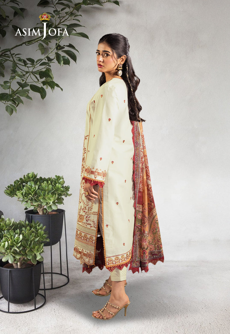 AJRAD-09 EMBROIDERED LAWN STITCHED 3 PCS