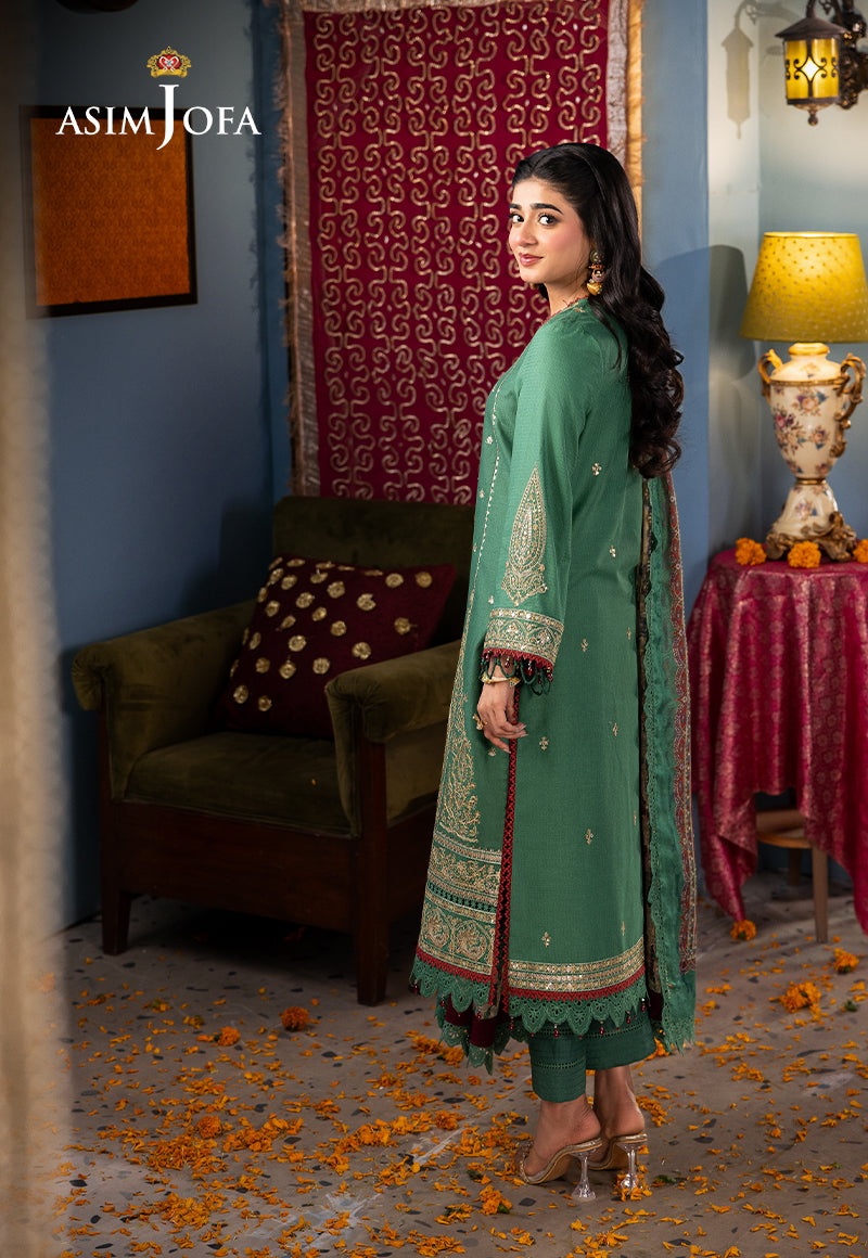 Ajso-86 Unstitched 3 Pcs Shirt Dupatta Trouser