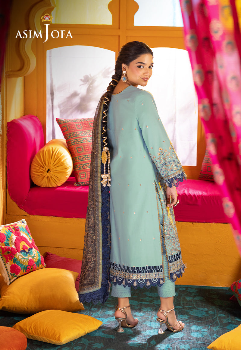 AJRAD-12 EMBROIDERED LAWN STITCHED 3 PCS
