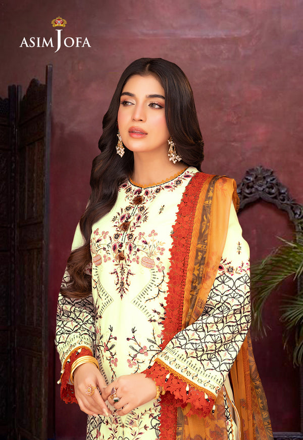 AJRA-15 EMBROIDERED LAWN  3 PCS