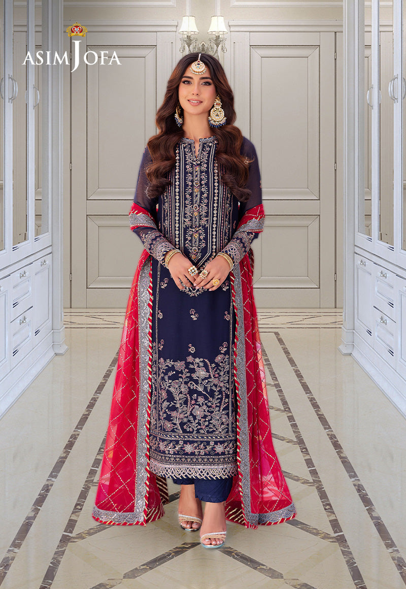 AJMJD-07 EMBROIDERED CHIFFON STITCHED 3 PCS