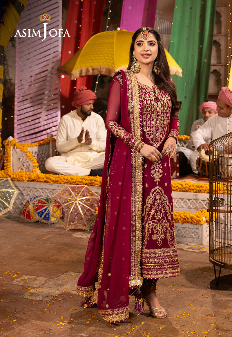AJCDD-12 EMBROIDERED CHIFFON STITCHED 3 PCS