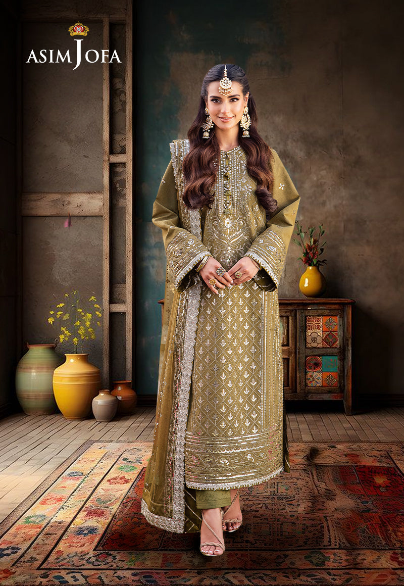 AJMJD-30 EMBROIDERED PAPER COTTON STITCHED 3 PCS