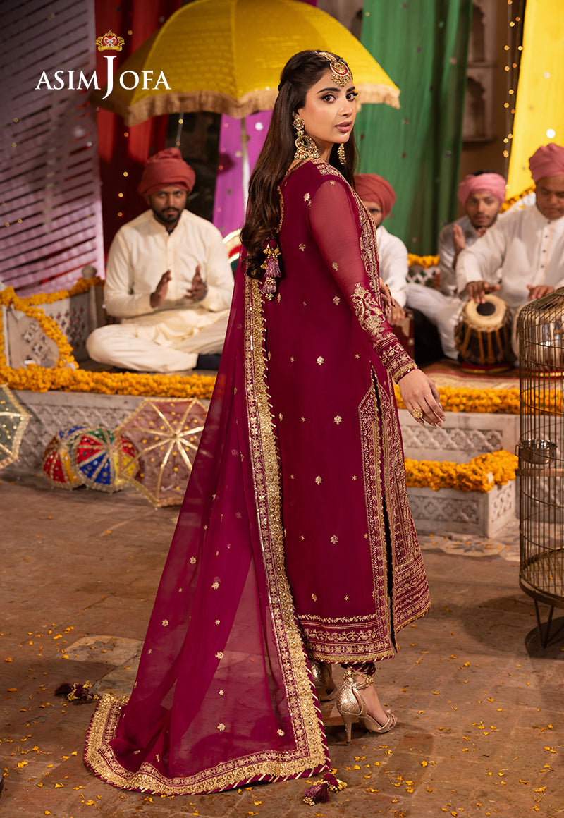 AJCDD-12 EMBROIDERED CHIFFON STITCHED 3 PCS