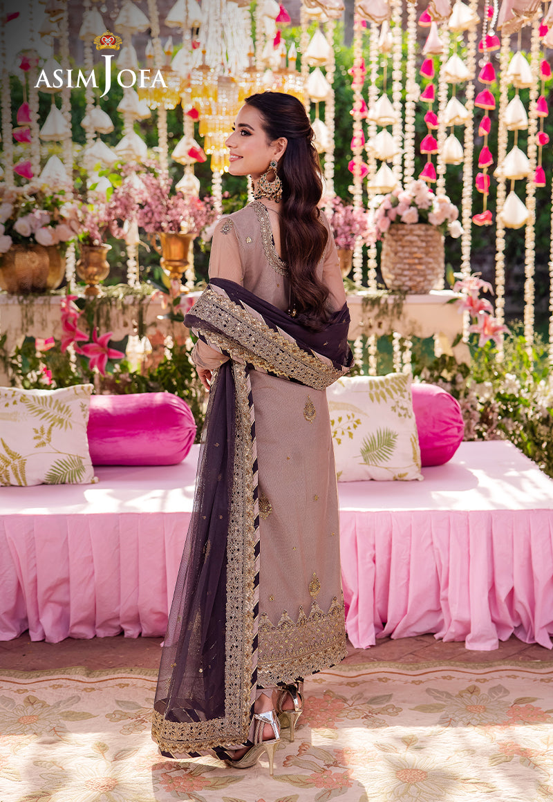 AJMJD-06 EMBROIDERED NET STITCHED 3 PCS