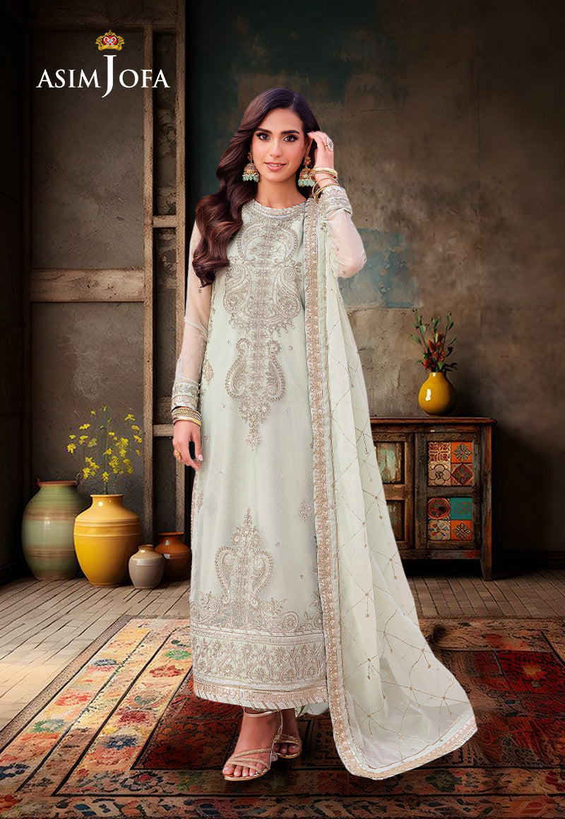 AJMJD-18 EMBROIDERED NET STITCHED 3 PCS