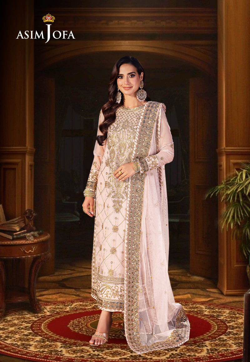 AJMJD-05 EMBROIDERED NET STITCHED 3 PCS