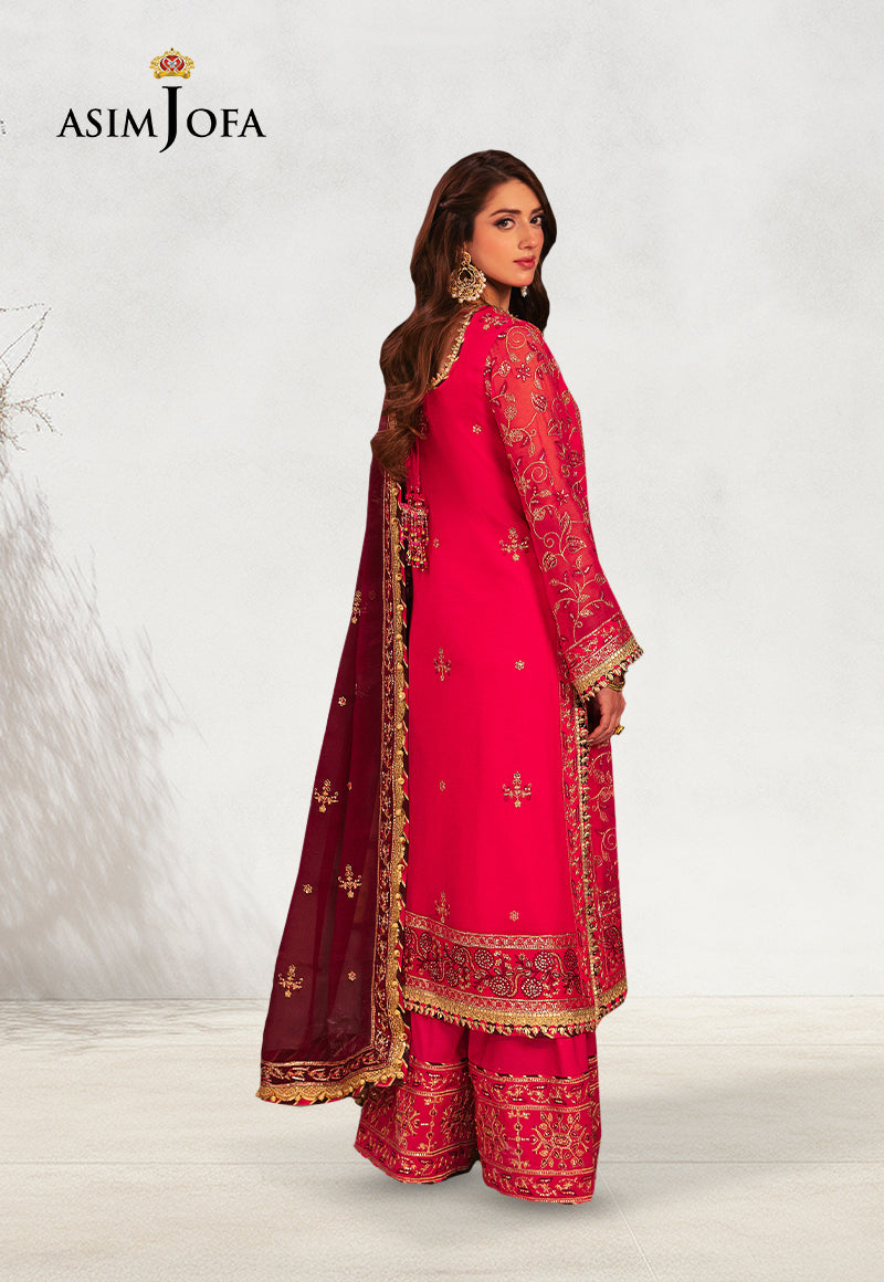 AJKKD-11 EMBROIDERED CHIFFON STITCHED 3 PCS