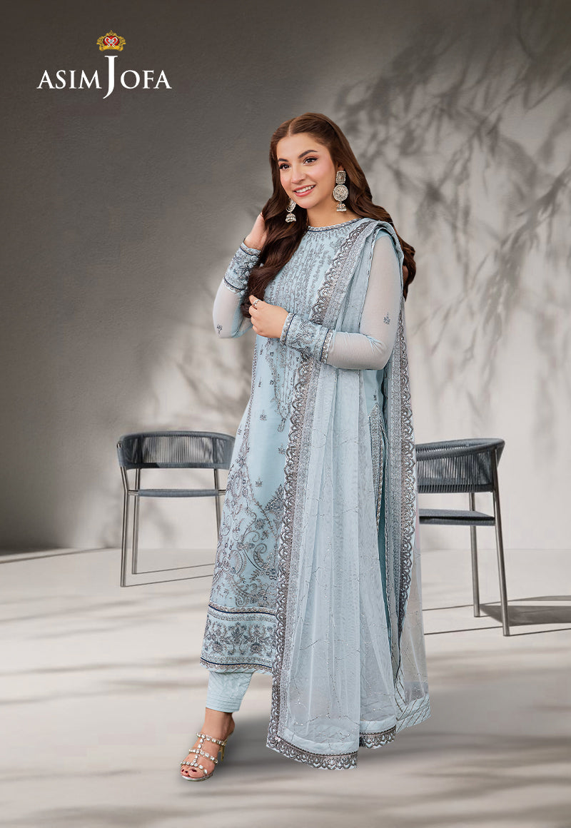 AJMJD-15 EMBROIDERED TWO TONE COTTON SILK 2 PCS