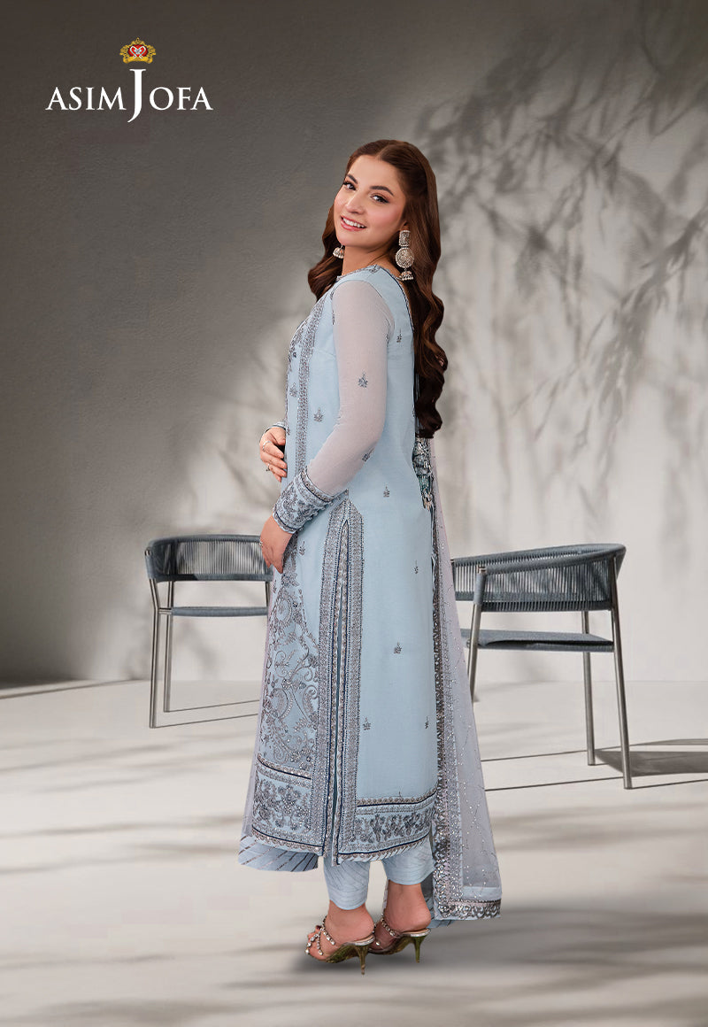 AJMJD-15 EMBROIDERED TWO TONE COTTON SILK 2 PCS