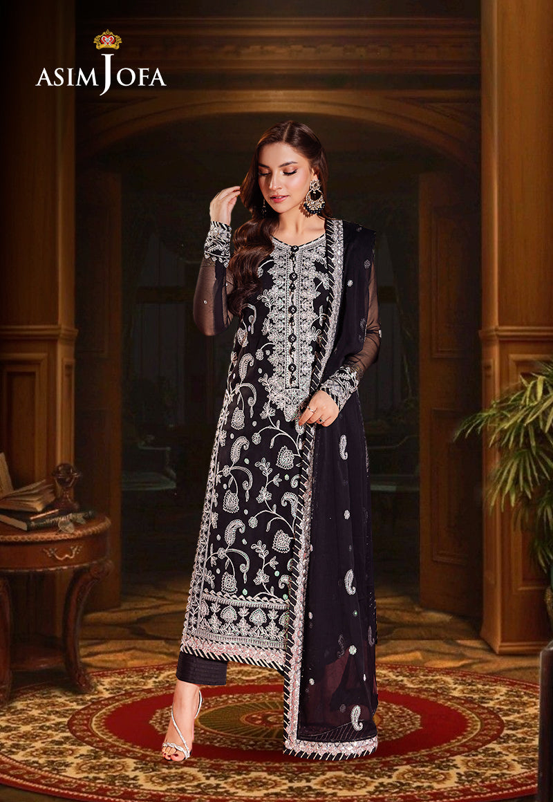 AJMJD-01 EMBROIDERED CHIFFON  STITCHED 3 PCS
