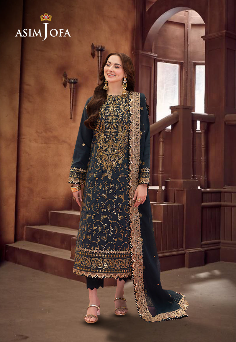 AJMJD-04 EMBROIDERED PAPER COTTON STITCHED 3 PCS